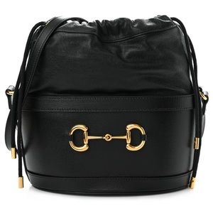 **Authentic** Gucci Azalea Sakai Calfskin Horsebit 1955 Drawstring Bucket Bag